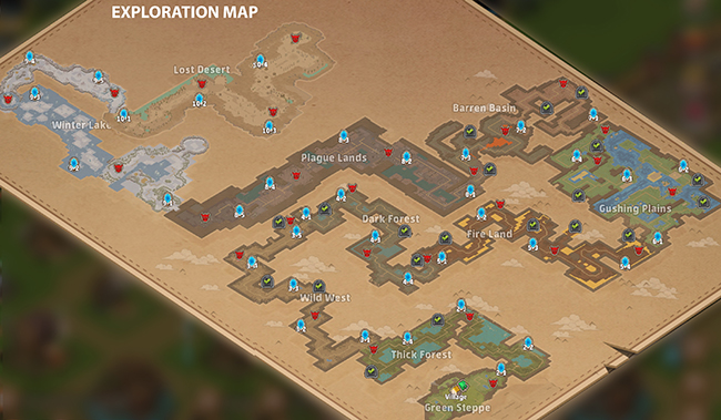Top Heroes exploraion map